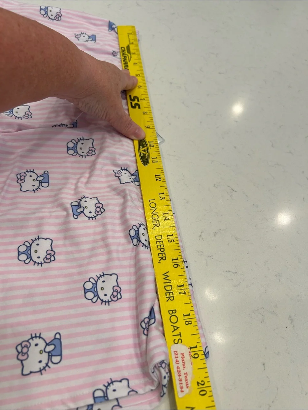 Hello Kitty Pale Pink Striped Short Pajama Set with Character Print